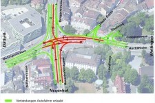 Gestion du trafic automobile pendant la durée des travaux de la Schulhausplatz Baden (graphique: baden-zentrum.ch)