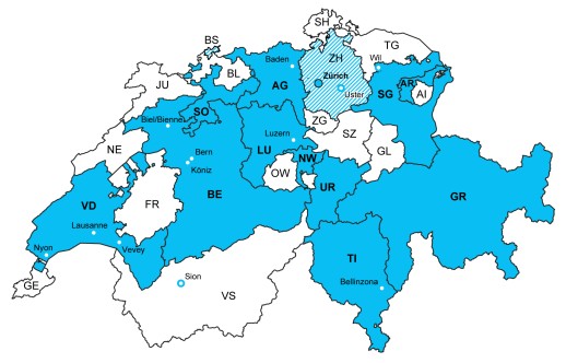 I cantoni promotori di Mobilservice e i partner pubblici (stato al 01.01.2022)